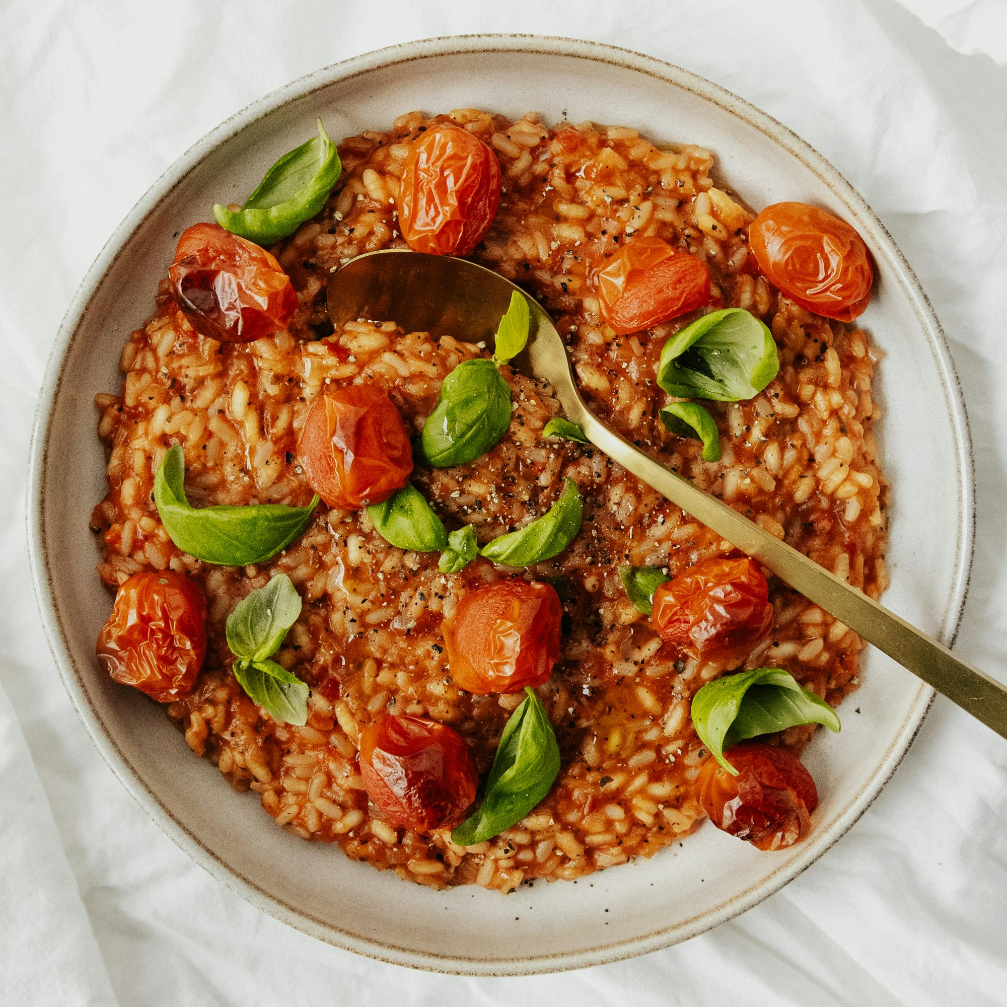 Tomato Risotto With Oven Roasted Cherry Tomatoes